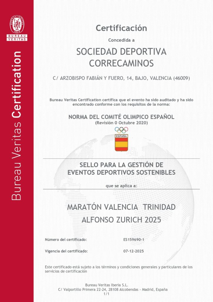 Certificación de Evento Deportivo Sostenible del COE