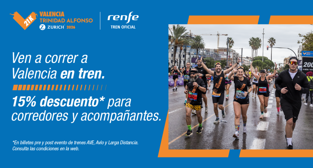 Viaja al Medio Maratón Valencia con Renfe
